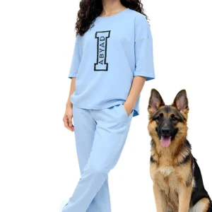 Printed T-Shirt & Split-hem Trousers - I